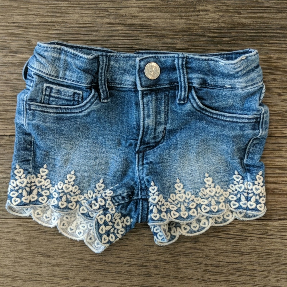 Toddler Jean Shorts w/ Embroidery